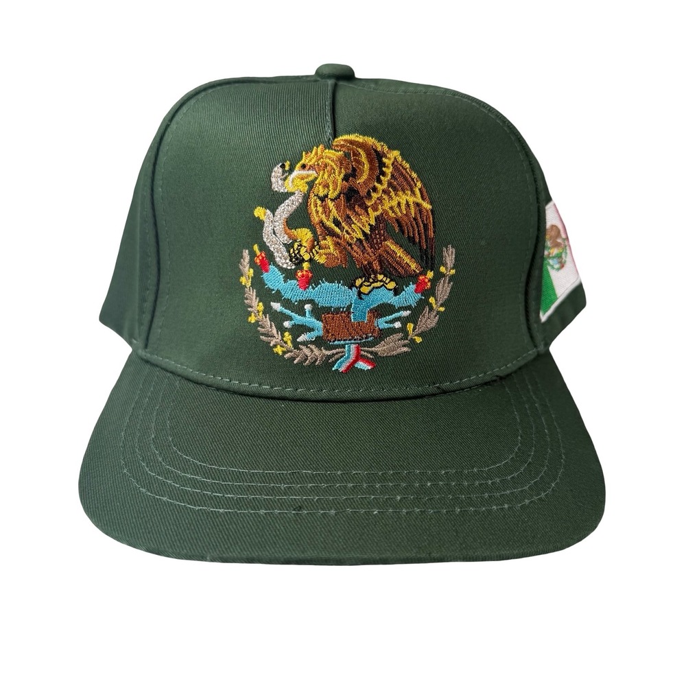Mexico Mexican Flag Eagle Green Soccer Futbol Embroidered SnapBack Hat Cap